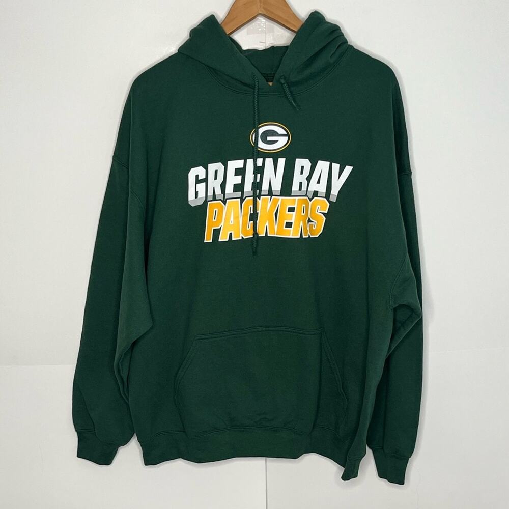 Mens NFL Apparel Green Bay Packers Hooded Sweatshirt Size 2XL